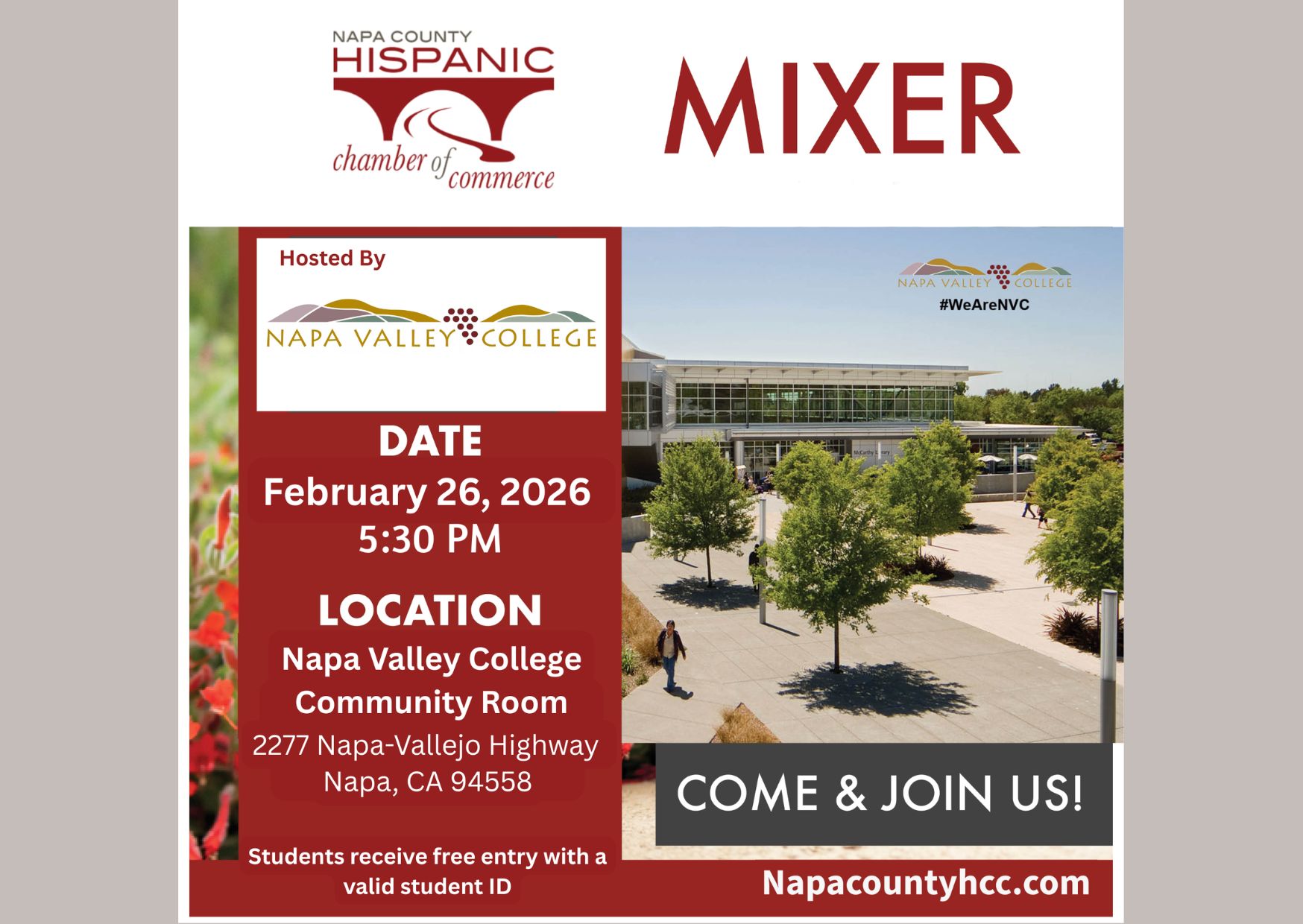 Napa County Hispanic Chamber of Commerce Mixer Napa County Hispanic Chamber of Commerce Mixer
