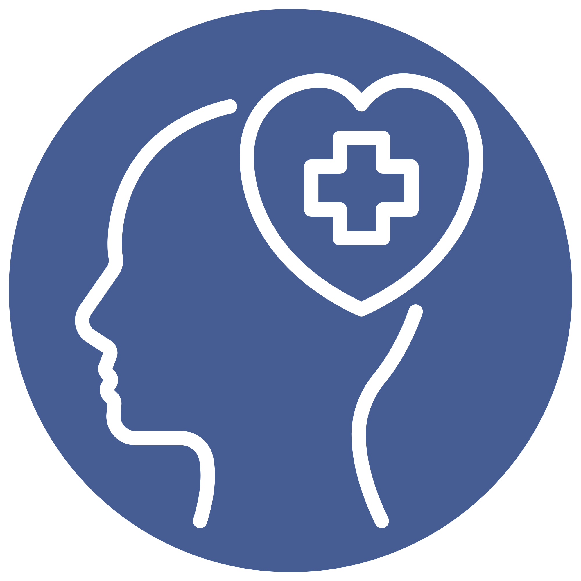Image of head with a heart and cross inside it